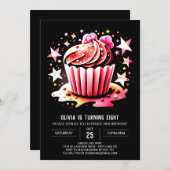 Cupcake pastel elegantie muffin meisje verjaardag kaart (Voorkant / Achterkant)