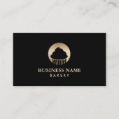 Cupcake Pastry Bakery Chef Black & Gold Visitekaartje (Voorkant)