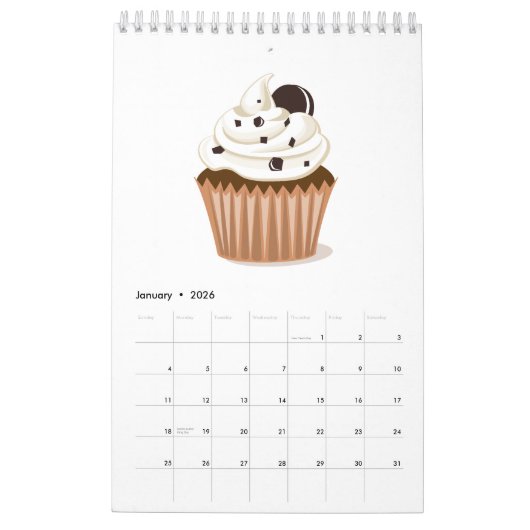 Cupcake Pastry Calendar Kalender (Jan 2026)