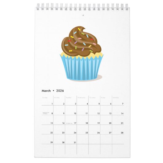 Cupcake Pastry Calendar Kalender (Mar 2026)