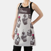 Cupcake-patroon, aangepast tekstplatform Schort (Insitu)