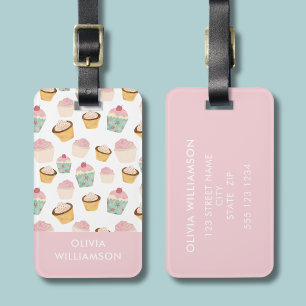 Cupcake Patroon Bagagelabel