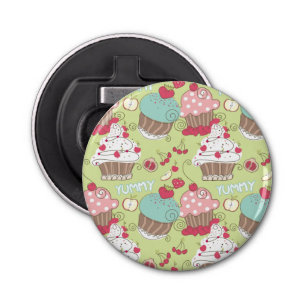 Cupcake-patroon Button Flesopener
