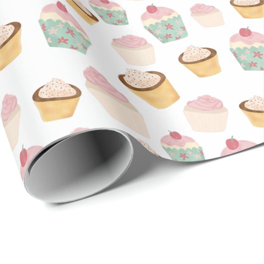 Cupcake-patroon Cadeaupapier (Rol Hoek)