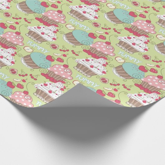 Cupcake-patroon Cadeaupapier (Hoek)