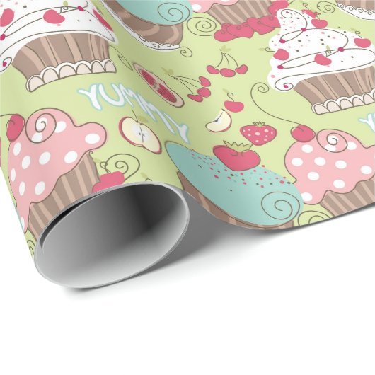 Cupcake-patroon Cadeaupapier (Rol Hoek)