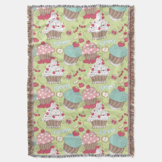 Cupcake-patroon Deken (Voorkant Verticaal)