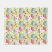 Cupcake-patroon Fleece Deken (Voorkant (Horizontaal))