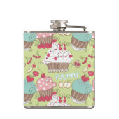 Cupcake-patroon Heupfles (Achterkant)