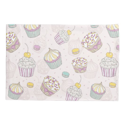 Cupcake-patroon Kussensloop (Achterkant-Links)