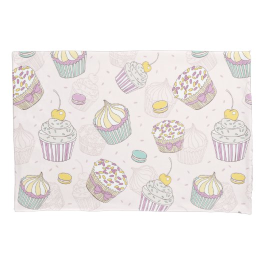Cupcake-patroon Kussensloop (Voorkant-Links)