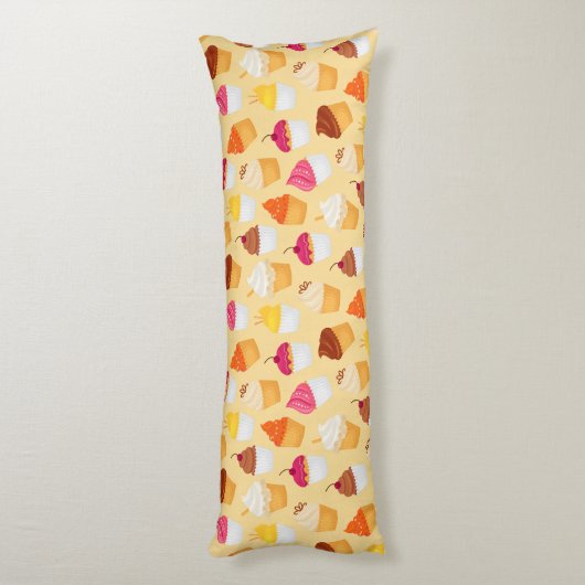 Cupcake-patroon Lichaamskussen (Achterkant (Verticaal))