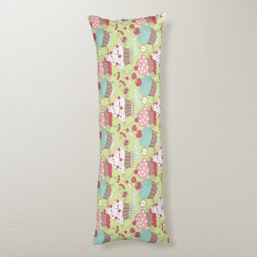 Cupcake-patroon Lichaamskussen (Achterkant (Verticaal))