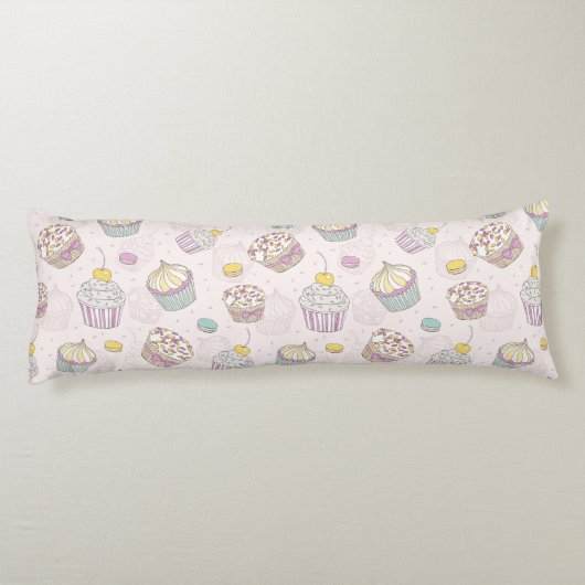 Cupcake-patroon Lichaamskussen (Achterkant)