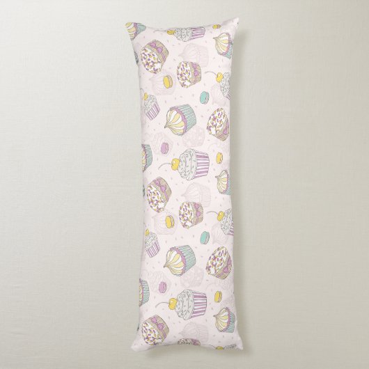 Cupcake-patroon Lichaamskussen (Achterkant (Verticaal))