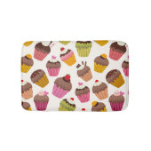 Cupcake Patroon, Muffin Patroon, Chocolade, Harten Badmat (Voorkant)