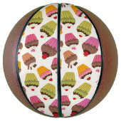 Cupcake patroon, Muffin patroon, Chocolade, Harten Basketbal (Verticaal)
