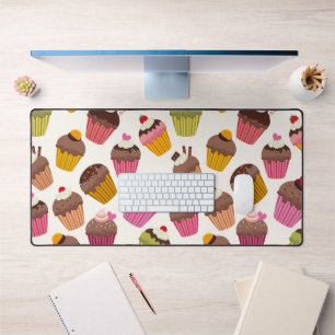 Cupcake Patroon, Muffin Patroon, Chocolade, Harten Bureaumat