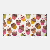 Cupcake Patroon, Muffin Patroon, Chocolade, Harten Bureaumat (Voorkant)