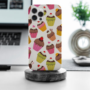Cupcake patroon, Muffin patroon, Chocolade, Harten iPhone 15 Pro Max Hoesje