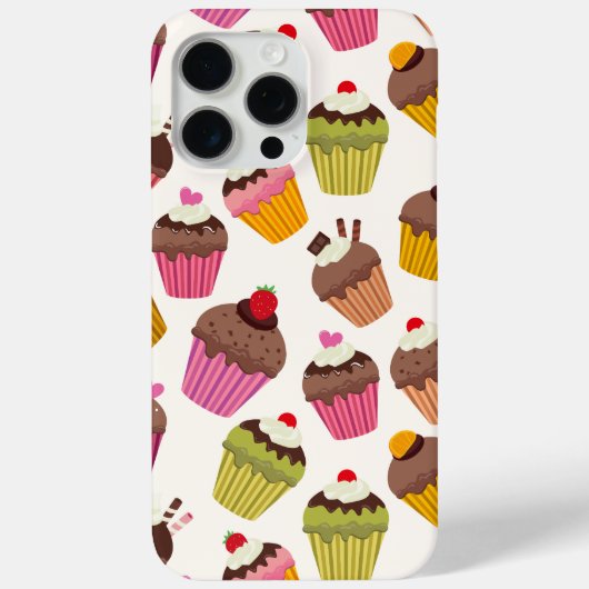 Cupcake patroon, Muffin patroon, Chocolade, Harten Case-Mate iPhone Case (Achterkant)