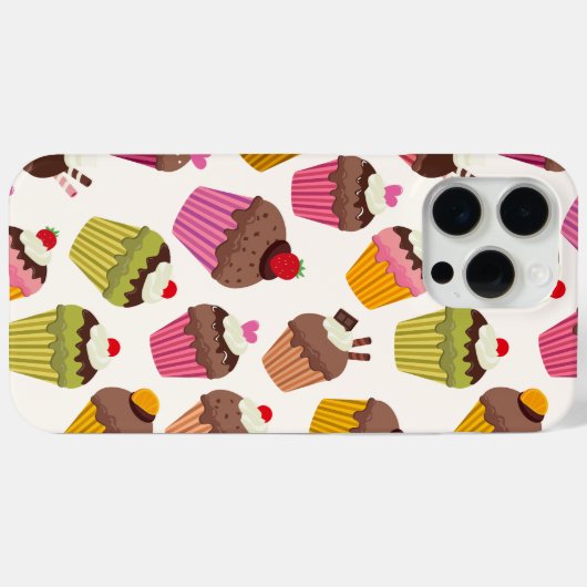 Cupcake patroon, Muffin patroon, Chocolade, Harten Case-Mate iPhone Case (Achterkant (horizontaal))