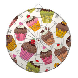 Cupcake patroon, Muffin patroon, Chocolade, Harten Dartbord