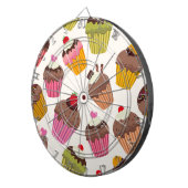 Cupcake patroon, Muffin patroon, Chocolade, Harten Dartbord (Voorkant Rechts)