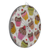 Cupcake patroon, Muffin patroon, Chocolade, Harten Dartbord (Voorkant Links)