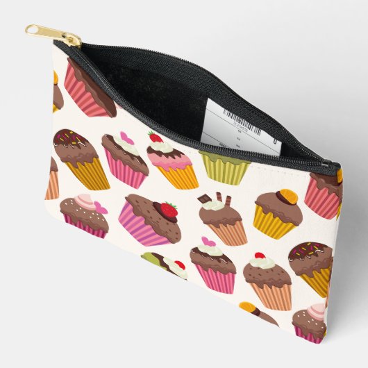 Cupcake Patroon, Muffin Patroon, Chocolade, Harten Etui (Open)