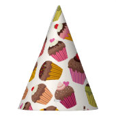 Cupcake patroon, Muffin patroon, Chocolade, Harten Feesthoedjes (Links)