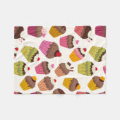 Cupcake Patroon, Muffin Patroon, Chocolade, Harten Fleece Deken (Voorkant (Horizontaal))