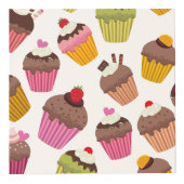 Cupcake patroon, Muffin patroon, Chocolade, Harten Kubus (Rechts)