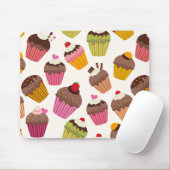 Cupcake patroon, Muffin patroon, Chocolade, Harten Muismat (Met muis)