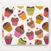 Cupcake patroon, Muffin patroon, Chocolade, Harten Muismat (Voorkant)