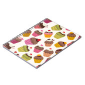 Cupcake patroon, Muffin patroon, Chocolade, Harten Notitieboek (Linkerzijde)