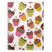Cupcake patroon, Muffin patroon, Chocolade, Harten Notitieboek (Voorkant)