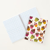 Cupcake patroon, Muffin patroon, Chocolade, Harten Notitieboek (Binnen)