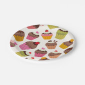 Cupcake patroon, Muffin patroon, Chocolade, Harten Papieren Bordje (Gekanteld)