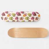 Cupcake patroon, Muffin patroon, Chocolade, Harten Persoonlijk Skateboard (Horizontaal)