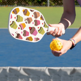 Cupcake Patroon, Muffin Patroon, Chocolade, Harten Pickleball Paddle