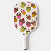 Cupcake Patroon, Muffin Patroon, Chocolade, Harten Pickleball Paddle (Achterkant)
