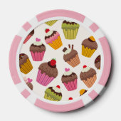 Cupcake patroon, Muffin patroon, Chocolade, Harten Poker Chips (Achterkant)