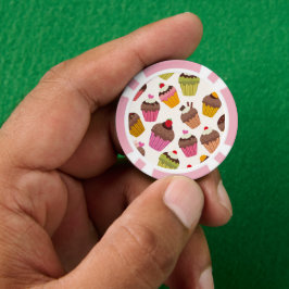 Cupcake patroon, Muffin patroon, Chocolade, Harten Poker Chips