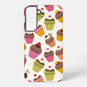 Cupcake patroon, Muffin patroon, Chocolade, Harten Samsung Galaxy Hoesje