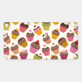 Cupcake patroon, Muffin patroon, Chocolade, Harten Spandoek (Horizontaal)