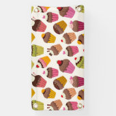 Cupcake patroon, Muffin patroon, Chocolade, Harten Spandoek (Verticaal)