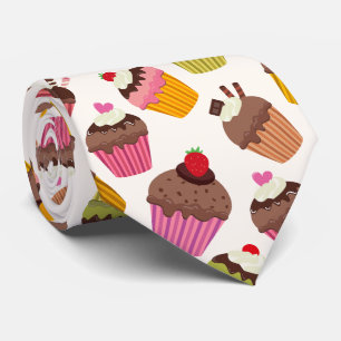 Cupcake patroon, Muffin patroon, Chocolade, Harten Stropdas