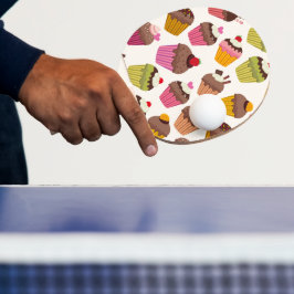 Cupcake Patroon, Muffin Patroon, Chocolade, Harten Tafeltennisbatje