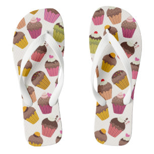 Cupcake Patroon, Muffin Patroon, Chocolade, Harten Teenslippers